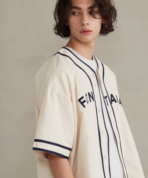 Revo.（レボ）の「Revo. ライトフランネル ワッペンロゴ刺繍 ベースボールシャツ/半袖シャツ（シャツ/ブラウス・メンズ・ブラック/グレー/ナチュラル・2/1）」の10枚目の写真