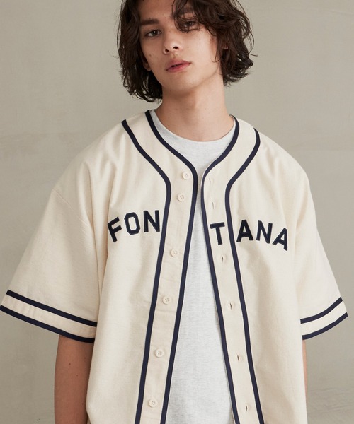 Revo.（レボ）の「Revo. ライトフランネル ワッペンロゴ刺繍 ベースボールシャツ/半袖シャツ（シャツ/ブラウス・メンズ・ブラック/グレー/ナチュラル・2/1）」の11枚目の写真