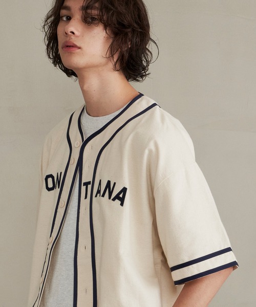 Revo.（レボ）の「Revo. ライトフランネル ワッペンロゴ刺繍 ベースボールシャツ/半袖シャツ（シャツ/ブラウス・メンズ・ブラック/グレー/ナチュラル・2/1）」の12枚目の写真