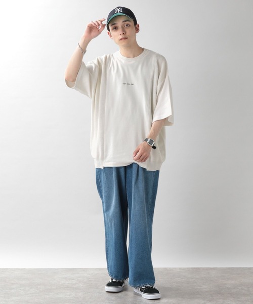 RAGEBLUE（レイジブルー）の「ニットコンビネーション/プチ刺繍Tシャツ（Tシャツ/カットソー・メンズ・ホワイト/ネイビー・MEDIUM/LARGE）」の3枚目の写真