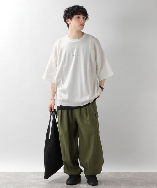 RAGEBLUE（レイジブルー）の「ニットコンビネーション/プチ刺繍Tシャツ（Tシャツ/カットソー・メンズ・ホワイト/ネイビー・MEDIUM/LARGE）」の4枚目の写真