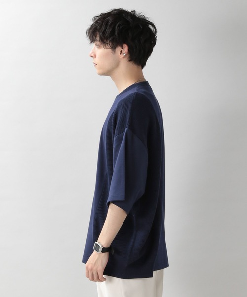 RAGEBLUE（レイジブルー）の「ニットコンビネーション/プチ刺繍Tシャツ（Tシャツ/カットソー・メンズ・ホワイト/ネイビー・MEDIUM/LARGE）」の9枚目の写真