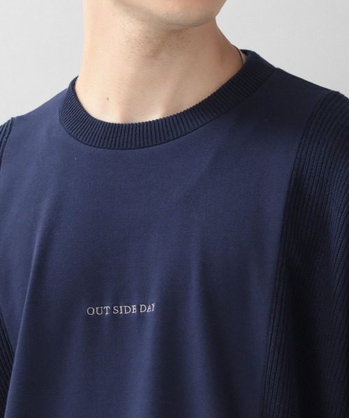 RAGEBLUE（レイジブルー）の「ニットコンビネーション/プチ刺繍Tシャツ（Tシャツ/カットソー・メンズ・ホワイト/ネイビー・MEDIUM/LARGE）」の11枚目の写真