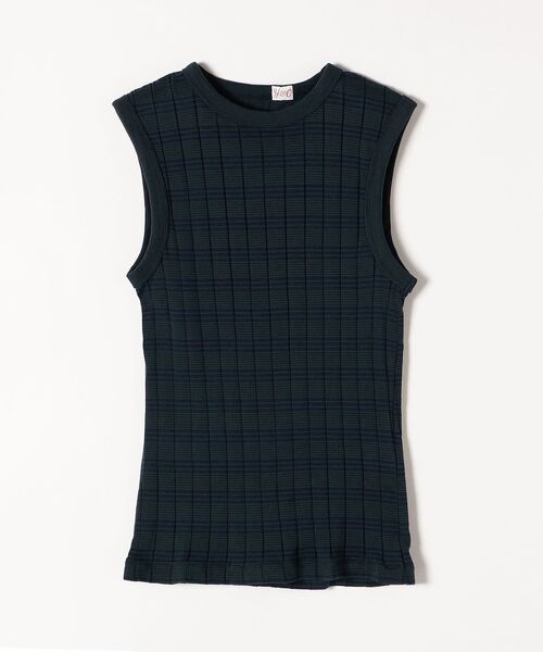 YOUNG&OLSEN The DRYGOODS STORE(ヤングアンドオルセン)の「YOUNG&OLSEN: マルチボーダー リブ タンクトップ(タンクトップ・レディース・ネイビー/ブルー・ONE SIZE)」の2枚目の写真