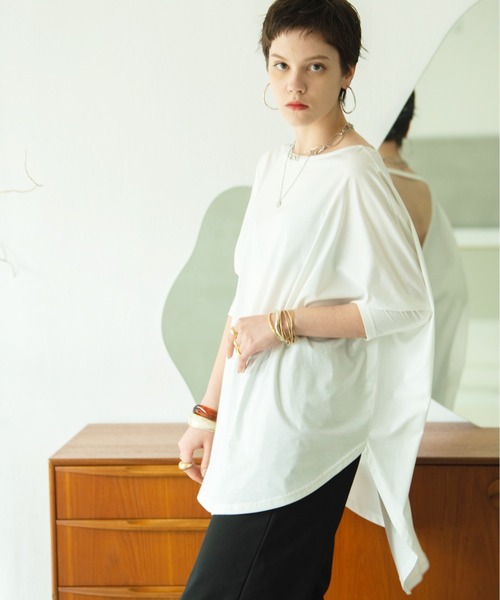 HANNE(アン)の「ドルマンスリーブトップ(Tシャツ/カットソー・レディース・ホワイト/ブラック/ピンク・フリー)」の17枚目の写真