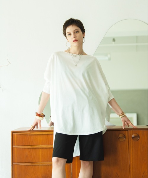 HANNE(アン)の「ドルマンスリーブトップ(Tシャツ/カットソー・レディース・ホワイト/ブラック/ピンク・フリー)」の9枚目の写真