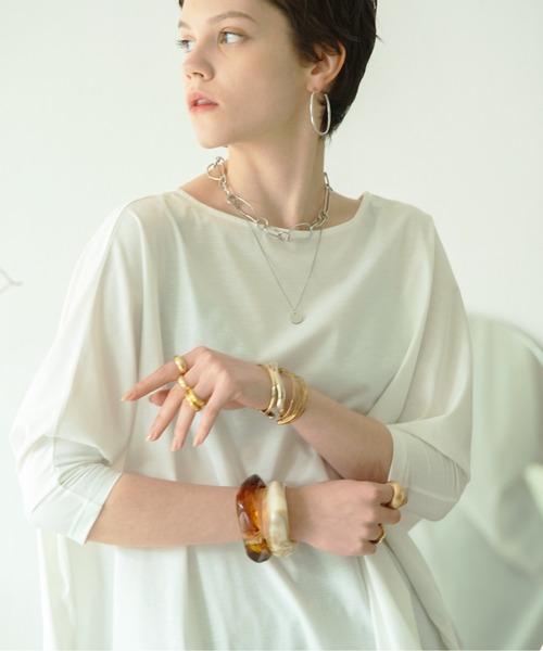 HANNE(アン)の「ドルマンスリーブトップ(Tシャツ/カットソー・レディース・ホワイト/ブラック/ピンク・フリー)」の4枚目の写真