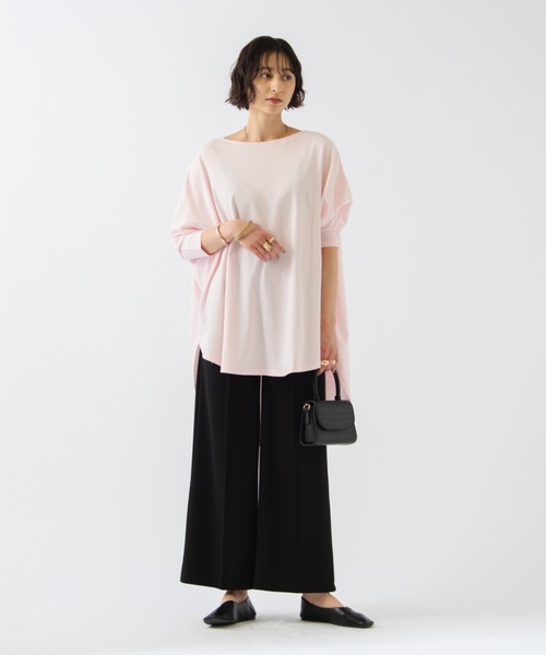 HANNE(アン)の「ドルマンスリーブトップ(Tシャツ/カットソー・レディース・ホワイト/ブラック/ピンク・フリー)」の5枚目の写真