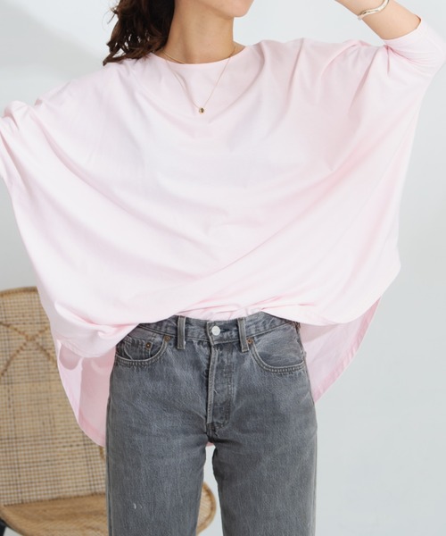 HANNE(アン)の「ドルマンスリーブトップ(Tシャツ/カットソー・レディース・ホワイト/ブラック/ピンク・フリー)」の19枚目の写真