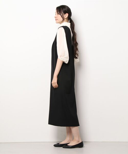 ADAM ET ROPE'（アダムエロペ）の「【WEB限定】2WAYジャンパースカートコンビブラウス（ジャンパースカート・レディース・ブラック/ベージュ・FREE）」の3枚目の写真