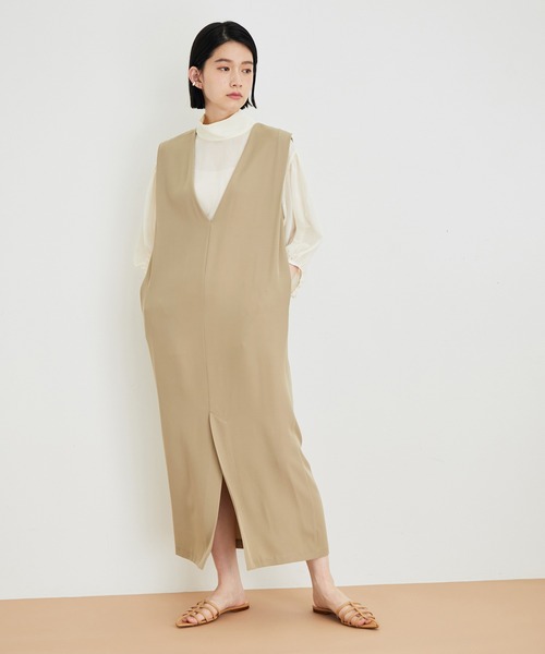 ADAM ET ROPE'（アダムエロペ）の「【WEB限定】2WAYジャンパースカートコンビブラウス（ジャンパースカート・レディース・ブラック/ベージュ・FREE）」の10枚目の写真