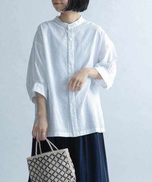 FORK&SPOON(フォークアンドスプーン)の「FORK&SPOON コットンリネンブラウス(シャツ/ブラウス・レディース・ストライプ/チェック/オフホワイト・1)」の2枚目の写真