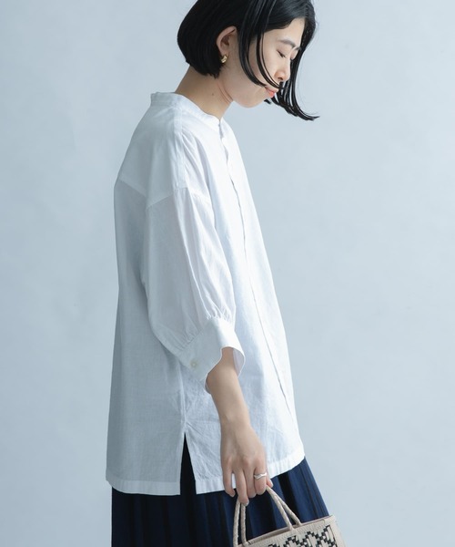 FORK&SPOON(フォークアンドスプーン)の「FORK&SPOON コットンリネンブラウス(シャツ/ブラウス・レディース・ストライプ/チェック/オフホワイト・1)」の5枚目の写真