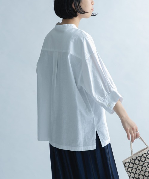 FORK&SPOON(フォークアンドスプーン)の「FORK&SPOON コットンリネンブラウス(シャツ/ブラウス・レディース・ストライプ/チェック/オフホワイト・1)」の6枚目の写真