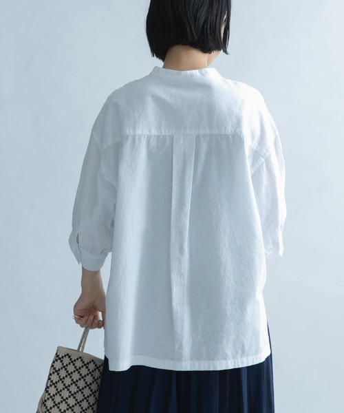 FORK&SPOON(フォークアンドスプーン)の「FORK&SPOON コットンリネンブラウス(シャツ/ブラウス・レディース・ストライプ/チェック/オフホワイト・1)」の7枚目の写真