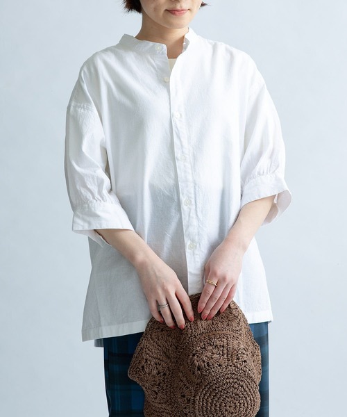 FORK&SPOON(フォークアンドスプーン)の「FORK&SPOON コットンリネンブラウス(シャツ/ブラウス・レディース・ストライプ/チェック/オフホワイト・1)」の16枚目の写真