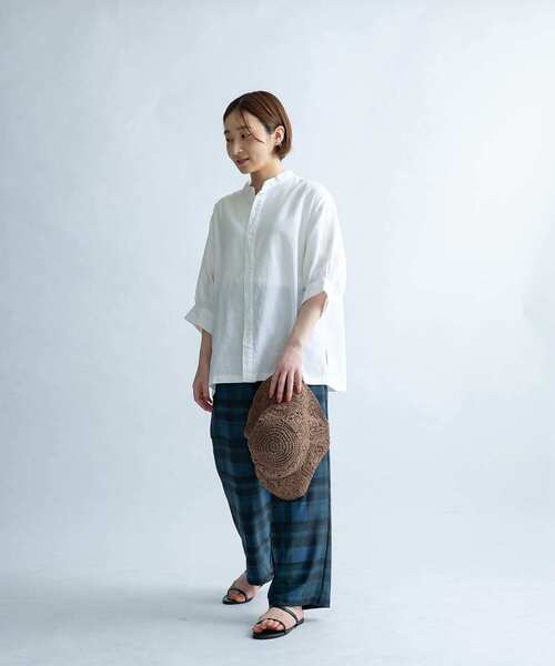 FORK&SPOON(フォークアンドスプーン)の「FORK&SPOON コットンリネンブラウス(シャツ/ブラウス・レディース・ストライプ/チェック/オフホワイト・1)」の20枚目の写真