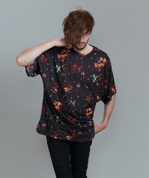 NO ID.（ノーアイディ）の「シャドウフラワードルマンスリーブT（Tシャツ/カットソー・メンズ・ブラック/レッド/ブルー・ONE SIZE）」の15枚目の写真