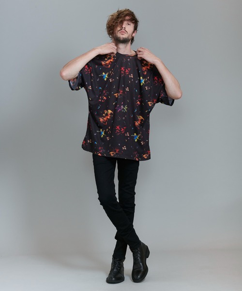 NO ID.（ノーアイディ）の「シャドウフラワードルマンスリーブT（Tシャツ/カットソー・メンズ・ブラック/レッド/ブルー・ONE SIZE）」の22枚目の写真
