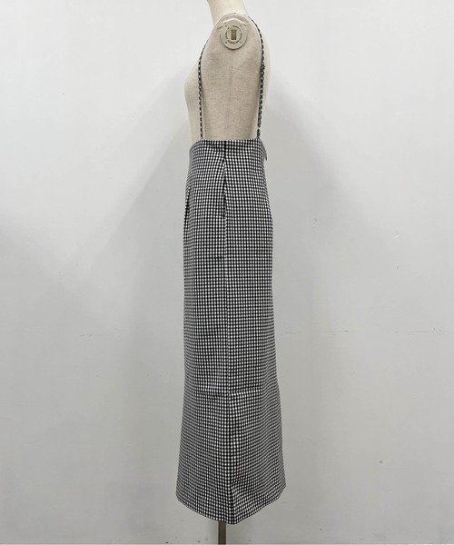 PICCIN（ピッチン）の「肩ひも付きギンガムチェックタイトスカート（ジャンパースカート・レディース・ブラック・M）」の17枚目の写真