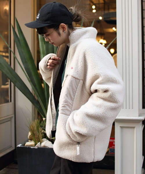 DANTON（ダントン）の「DANTON/ダントン　インサレーション　スタンドカラーボアジャケット　INSULATION STANDCOLLAR BOA JACKET DT-A0195 LBA（ブルゾン・メンズ・チャコールグレー/レッド/ナチュラル・S/M/L）」の14枚目の写真