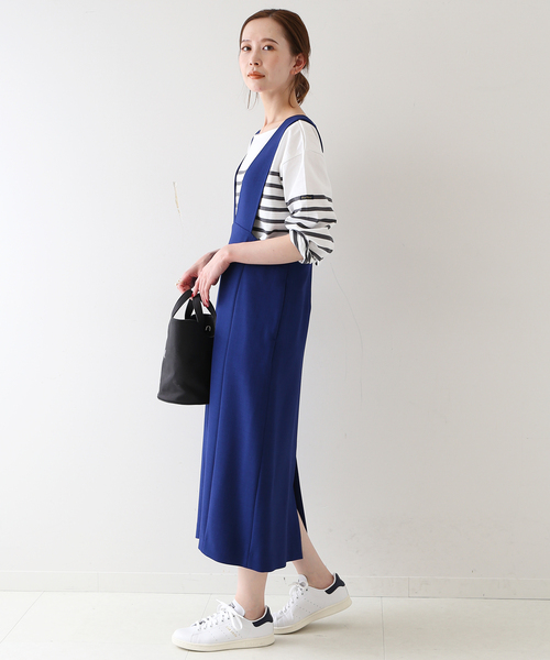 SLOBE IENA（スローブイエナ）の「ウール混ジャンスカ（ジャンパースカート・レディース・ブルー/ブラック・38/36）」の12枚目の写真