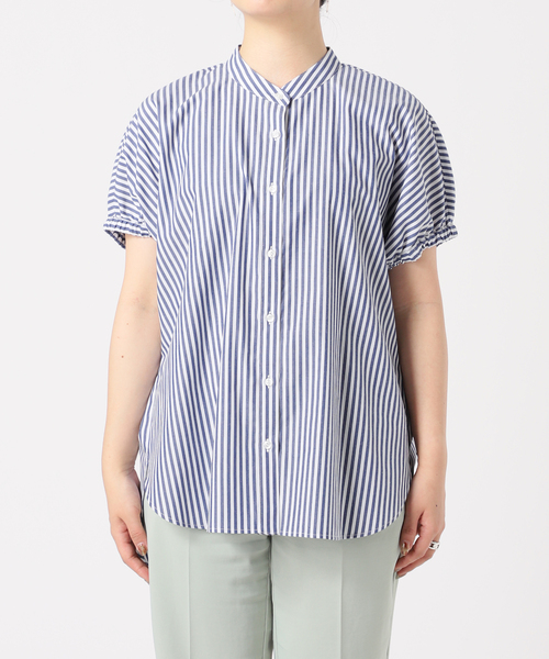 B.C STOCK(ベーセーストック)の「TCブロードストライプシャツ(シャツ/ブラウス・レディース・ネイビー/ブラウン/グリーン・FREE)」の16枚目の写真