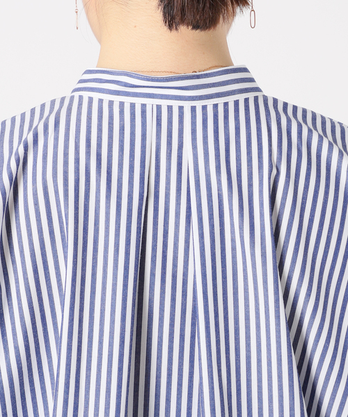 B.C STOCK(ベーセーストック)の「TCブロードストライプシャツ(シャツ/ブラウス・レディース・ネイビー/ブラウン/グリーン・FREE)」の19枚目の写真