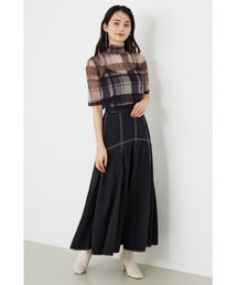 rienda | シアーチェックチュールトップス(Tシャツ/カットソー)