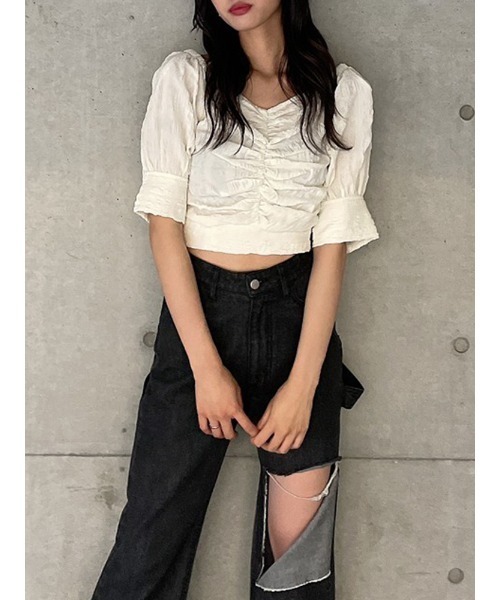 ENVYM（アンビー）の「バックリボンＢＬ（シャツ/ブラウス・レディース・ホワイト/ブラック/ブルー・FREE）」の16枚目の写真