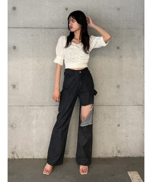 ENVYM（アンビー）の「バックリボンＢＬ（シャツ/ブラウス・レディース・ホワイト/ブラック/ブルー・FREE）」の20枚目の写真