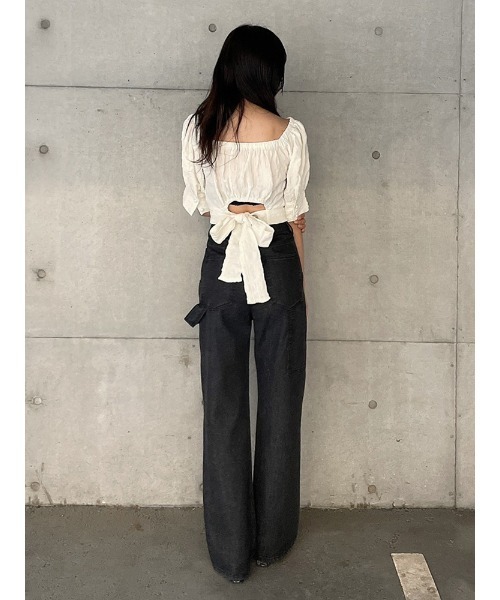 ENVYM（アンビー）の「バックリボンＢＬ（シャツ/ブラウス・レディース・ホワイト/ブラック/ブルー・FREE）」の7枚目の写真