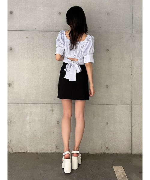 ENVYM（アンビー）の「バックリボンＢＬ（シャツ/ブラウス・レディース・ホワイト/ブラック/ブルー・FREE）」の21枚目の写真