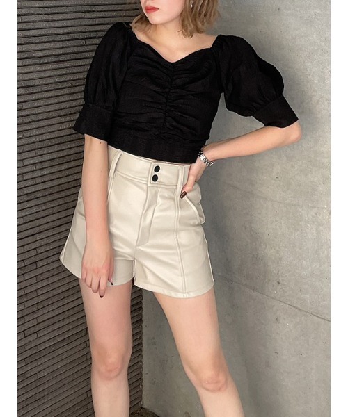 ENVYM（アンビー）の「バックリボンＢＬ（シャツ/ブラウス・レディース・ホワイト/ブラック/ブルー・FREE）」の5枚目の写真