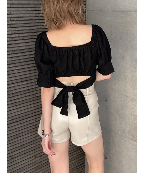 ENVYM（アンビー）の「バックリボンＢＬ（シャツ/ブラウス・レディース・ホワイト/ブラック/ブルー・FREE）」の8枚目の写真