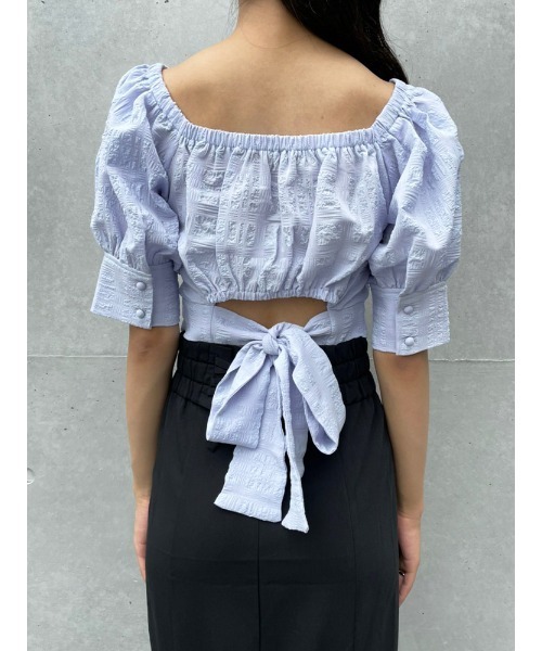 ENVYM（アンビー）の「バックリボンＢＬ（シャツ/ブラウス・レディース・ホワイト/ブラック/ブルー・FREE）」の9枚目の写真