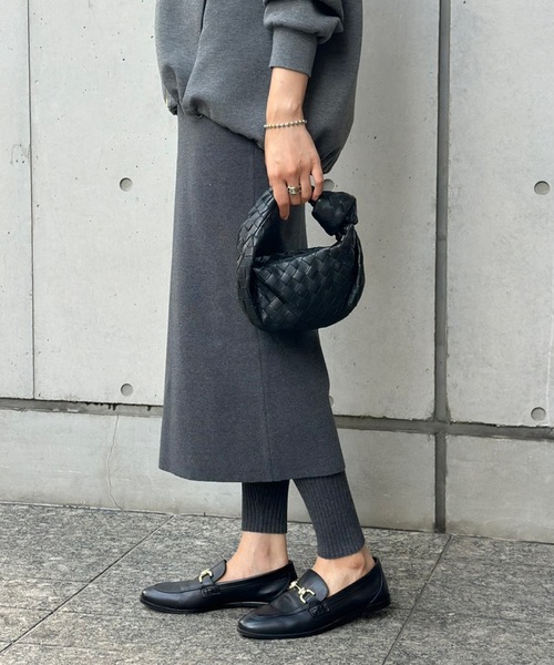 Emma Taylor（エマテイラー）の「【サイズ展開あり】レイヤードニットスカートパンツ（スカート・レディース・グレー/ブラック/モカ/チャコールグレー・FREE/FS/FL）」の2枚目の写真