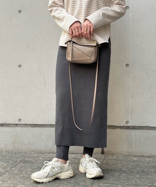 Emma Taylor（エマテイラー）の「【サイズ展開あり】レイヤードニットスカートパンツ（スカート・レディース・グレー/ブラック/モカ/チャコールグレー・FREE/FS/FL）」の19枚目の写真