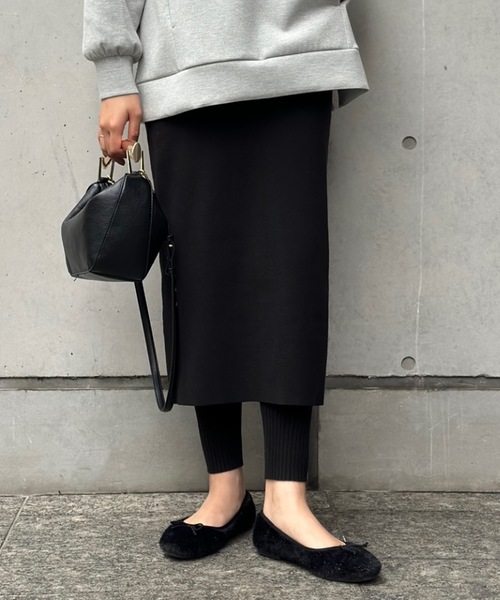 セール】【サイズ展開あり】レイヤードニットスカートパンツ（スカート