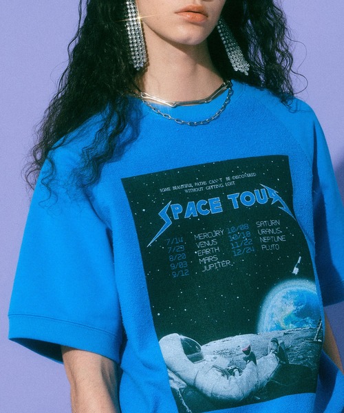 MAISON SPECIAL(メゾンスペシャル)の「SPACE TOURハーフスリーブトップ【MAISON SPECIAL/メゾンスペシャル】(スウェット・レディース・ブラック/ブルー/イエロー・FREE)」の13枚目の写真