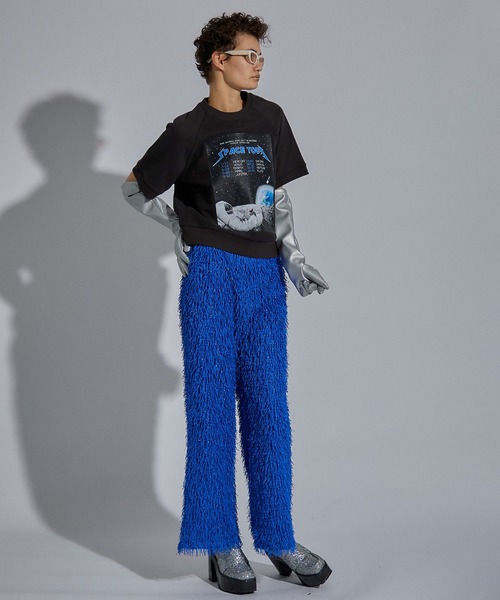 MAISON SPECIAL(メゾンスペシャル)の「SPACE TOURハーフスリーブトップ【MAISON SPECIAL/メゾンスペシャル】(スウェット・レディース・ブラック/ブルー/イエロー・FREE)」の4枚目の写真