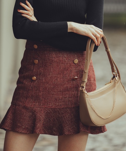 Cheek（チーク）の「ツイードミニマーメイドスカート（スカート・レディース・グレー/ワイン/ブラック・SMALL/MEDIUM）」の6枚目の写真