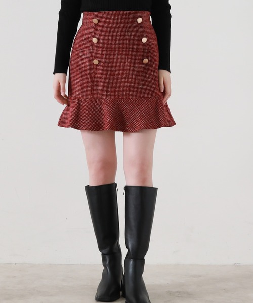 Cheek（チーク）の「ツイードミニマーメイドスカート（スカート・レディース・グレー/ワイン/ブラック・SMALL/MEDIUM）」の19枚目の写真