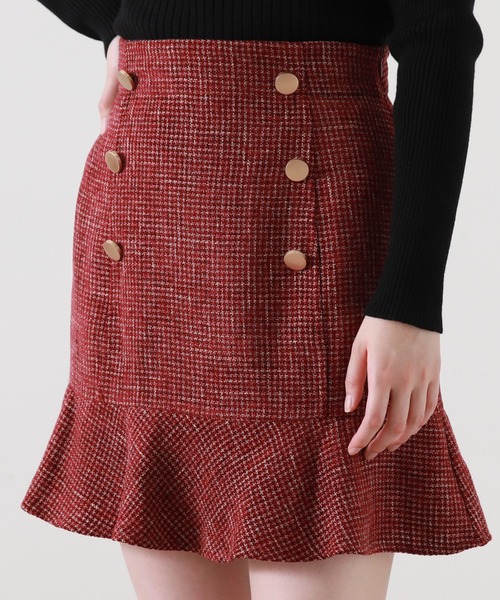 Cheek（チーク）の「ツイードミニマーメイドスカート（スカート・レディース・グレー/ワイン/ブラック・SMALL/MEDIUM）」の20枚目の写真