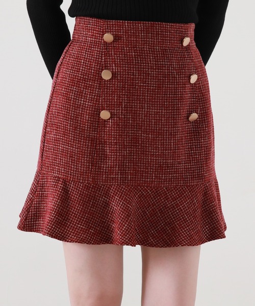 Cheek（チーク）の「ツイードミニマーメイドスカート（スカート・レディース・グレー/ワイン/ブラック・SMALL/MEDIUM）」の21枚目の写真