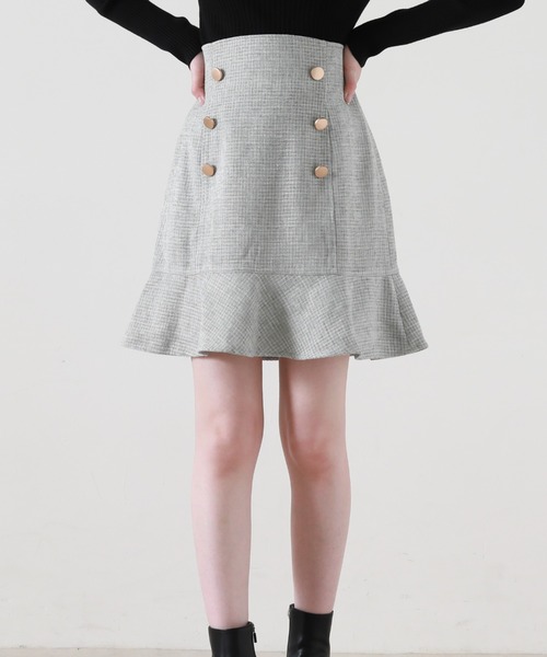 Cheek（チーク）の「ツイードミニマーメイドスカート（スカート・レディース・グレー/ワイン/ブラック・SMALL/MEDIUM）」の16枚目の写真