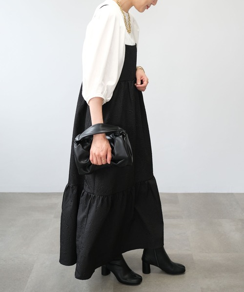 ＡＮＤＪ（アンドジェイ）の「【2022/AW】ふくれジャガードキャミワンピース（ワンピース・レディース・ブラック/ベージュ系その他/ブルー・M）」の20枚目の写真