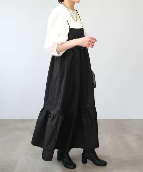 ＡＮＤＪ（アンドジェイ）の「【2022/AW】ふくれジャガードキャミワンピース（ワンピース・レディース・ブラック/ベージュ系その他/ブルー・M）」の19枚目の写真