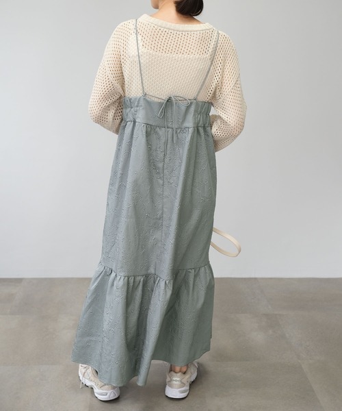 ＡＮＤＪ（アンドジェイ）の「【2022/AW】ふくれジャガードキャミワンピース（ワンピース・レディース・ブラック/ベージュ系その他/ブルー・M）」の15枚目の写真