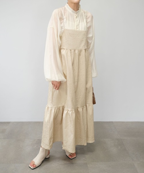 ＡＮＤＪ（アンドジェイ）の「【2022/AW】ふくれジャガードキャミワンピース（ワンピース・レディース・ブラック/ベージュ系その他/ブルー・M）」の18枚目の写真